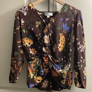 Floral Print Brown Top by Amour Vert